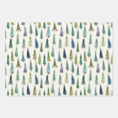 Wintery Green Christmas Tree Holiday Geschenkpapier Set (Vorderseite)