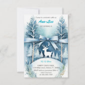 Wintery Landschaft Deer Birthday Einladung (Vorderseite)