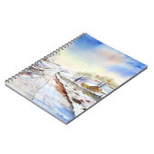 Wintery Lane Wasserfarbenwelt Landschaftsbild Male Notizblock (Linke Seite)