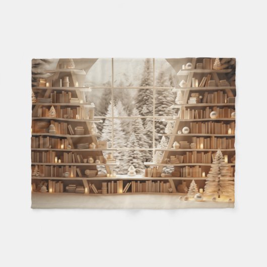Wintery Library Fleecedecke (Vorderseite (Horizontal))