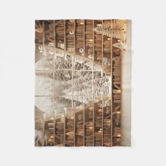 Wintery Library Fleecedecke (Vorderseite)