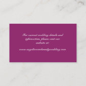 Wintery Magenta Wedding Website Card Begleitkarte (Rückseite)