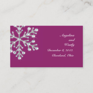 Wintery Magenta Wedding Website Card Begleitkarte