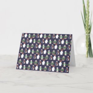 Wintery Pinguins Card, individuell einstellbar! Feiertagskarte