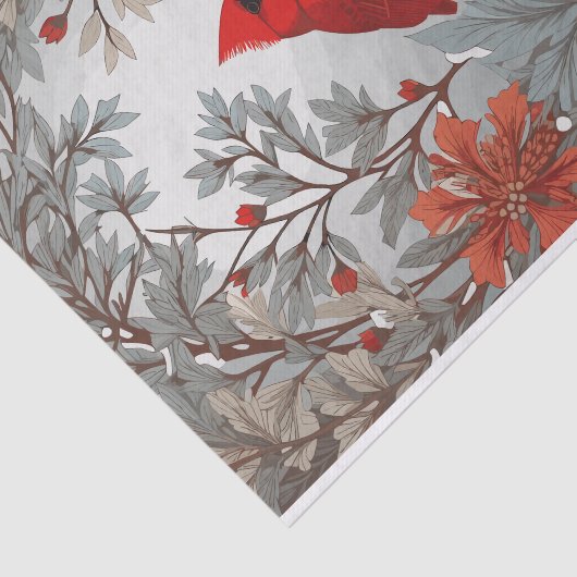 Wintery Red Kardinal Bird Seidenpapier (Ausschnitt)