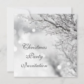 Wintery Scene & Bokeh Weihnachts-Party Einladung (Vorderseite)