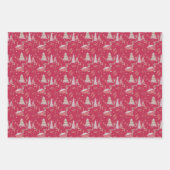 Wintery Schneeschuh Flachwrap (3 Blätter) Wrapping Geschenkpapier Set (Vorderseite 2)