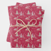 Wintery Schneeschuh Flachwrap (3 Blätter) Wrapping Geschenkpapier Set (Beispiel)