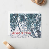 Wintery Seasons Grußkarte Mitteilungskarte (Vorderseite/Rückseite Beispiel)