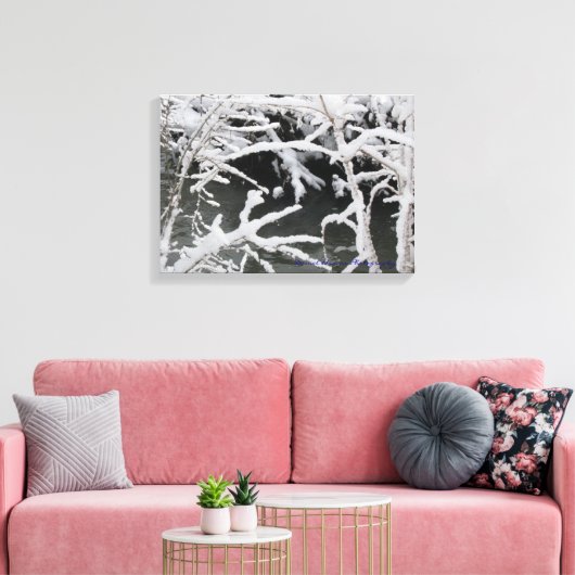 Wintery Stream Wrapped Canvas Leinwanddruck (Insitu (Wohnzimmer))