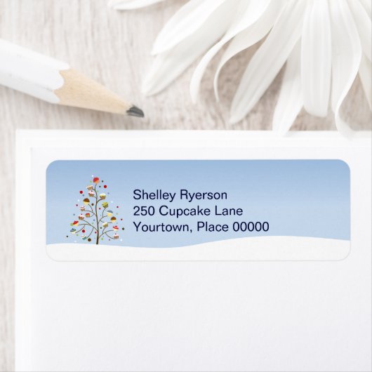 Wintery Tree of Cupcakes Rücksendeadresse (Insitu)