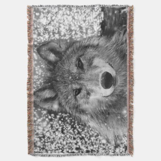 Wintery Wolf Throw Blanket Decke (Vorderseite Vertikal)