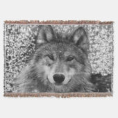 Wintery Wolf Throw Blanket Decke (Vorderseite)