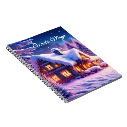 Winterzauber - Gemütliche Hütte im Winter Wunderla Notizblock (Rechte Seite)