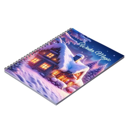 Winterzauber - Gemütliche Hütte im Winter Wunderla Notizblock (Linke Seite)