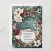 Winterzauberhafte Hochzeit mit Wasserfarben Einladung (Vorderseite)