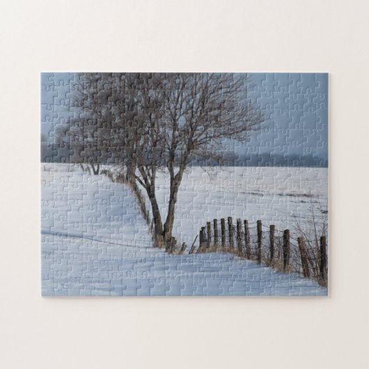 Winterzaun-Foto Puzzle (Horizontal)