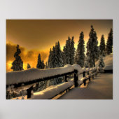 Winterzaun-Szene Print Poster Artwork Mural (Vorne)