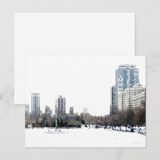 Winterzeit in Chicago Postkarte (Vorne/Hinten)