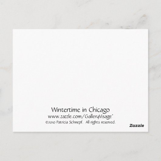 Winterzeit in Chicago Postkarte (Rückseite)