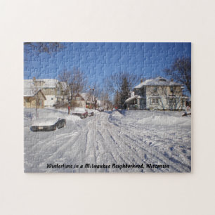 Winterzeit in einem Viertel von Milwaukee, Wiscons Puzzle