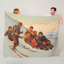Winterzeit in Grönland Rasmussen 1875 Fleecedecke