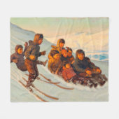 Winterzeit in Grönland Rasmussen 1875 Fleecedecke (Vorderseite (Horizontal))