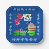 Winterzeit Riese Pappteller (Vorderseite)