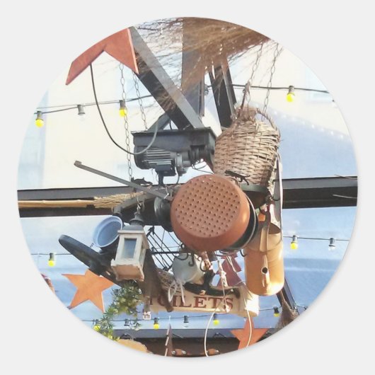 Winterzeit Runder Aufkleber (Vorderseite)