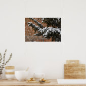 Winterzeit , Schnee auf den Bäumen Poster (Küche)