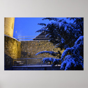 Winterzeit , Schnee auf den Bäumen Poster