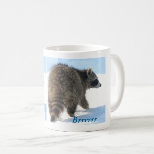 Winterzeit-Waschbär-Exkursion Kaffeetasse (VorderseiteRechts)