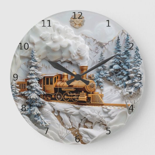 Winterzug, Eleganz Große Wanduhr (Vorderseite)
