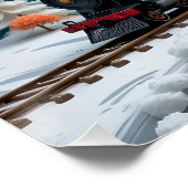 Winterzug Papercraft Szene Poster (Ecke)