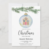 Winterzweig mit Dusche für Spielzeug Einladung (Vorderseite)