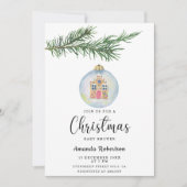 Winterzweig mit Dusche für Spielzeug Einladung (Vorderseite)