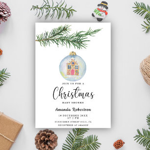 Winterzweig mit Dusche für Spielzeug Einladung