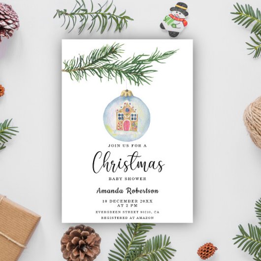 Winterzweig mit Dusche für Spielzeug Einladung