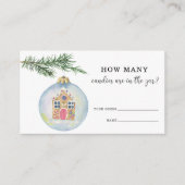 Winterzweig mit Spielzeug - raten Sie, wie viele B Begleitkarte (Vorderseite)