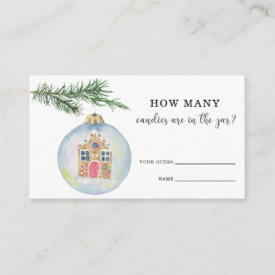 Winterzweig mit Spielzeug - raten Sie, wie viele B Begleitkarte