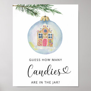 Winterzweig - Raten Sie mal, wie viele Bonbons es Poster