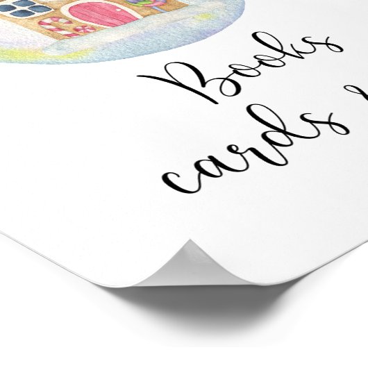 Winterzweig Wasserfarbe - Bücherkarten und Geschen Poster (Ecke)