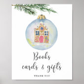 Winterzweig Wasserfarbe - Bücherkarten und Geschen Poster (Vorne)