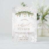 Winterzweige Laterne Snowflake Probe Abendessen Einladung (Stehend Vorderseite)
