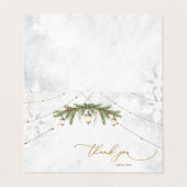 Winterzweige Laternenschneeflocken Danke Karte (Außenseite Aufgefaltet)