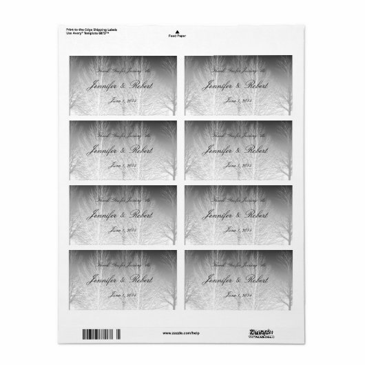 Winterzweige Schwarz-weißes Grauwasser-Siegel (Vorne)