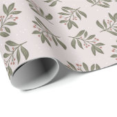 Winterzweige und Schnee Geschenkpapier (Rolleneckpunkt)