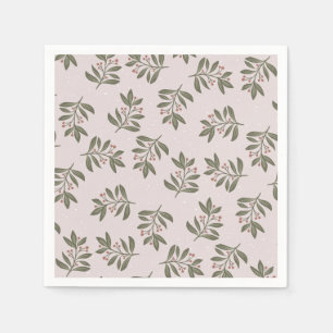 Winterzweige und Schnee Serviette