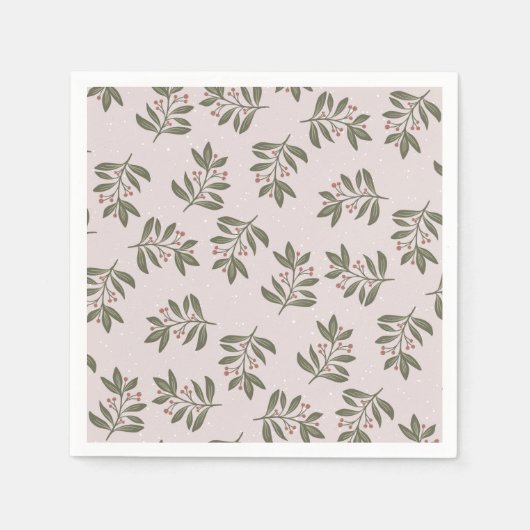 Winterzweige und Schnee Serviette (Vorderseite)