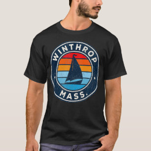 Winthrop Massachusetts MA Vintag Sailboat Retro 7 T-Shirt